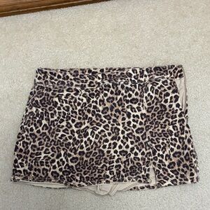 Leopard Print Mini Skort - Neutral Tan & Black